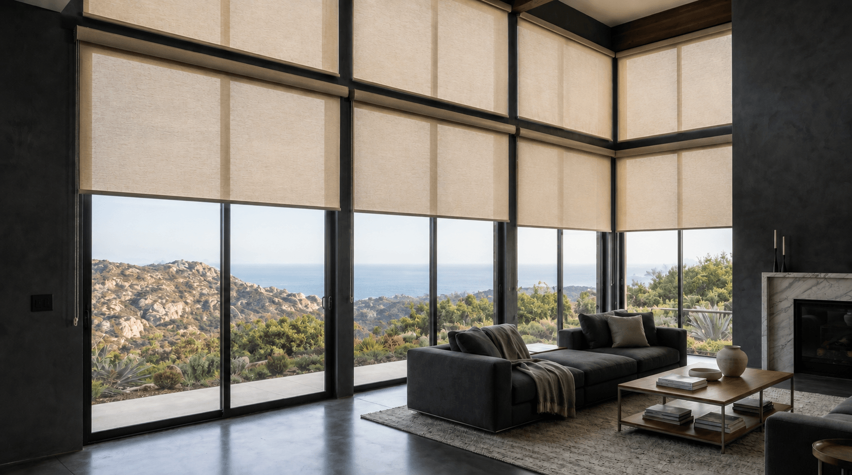 Custom shades in a home