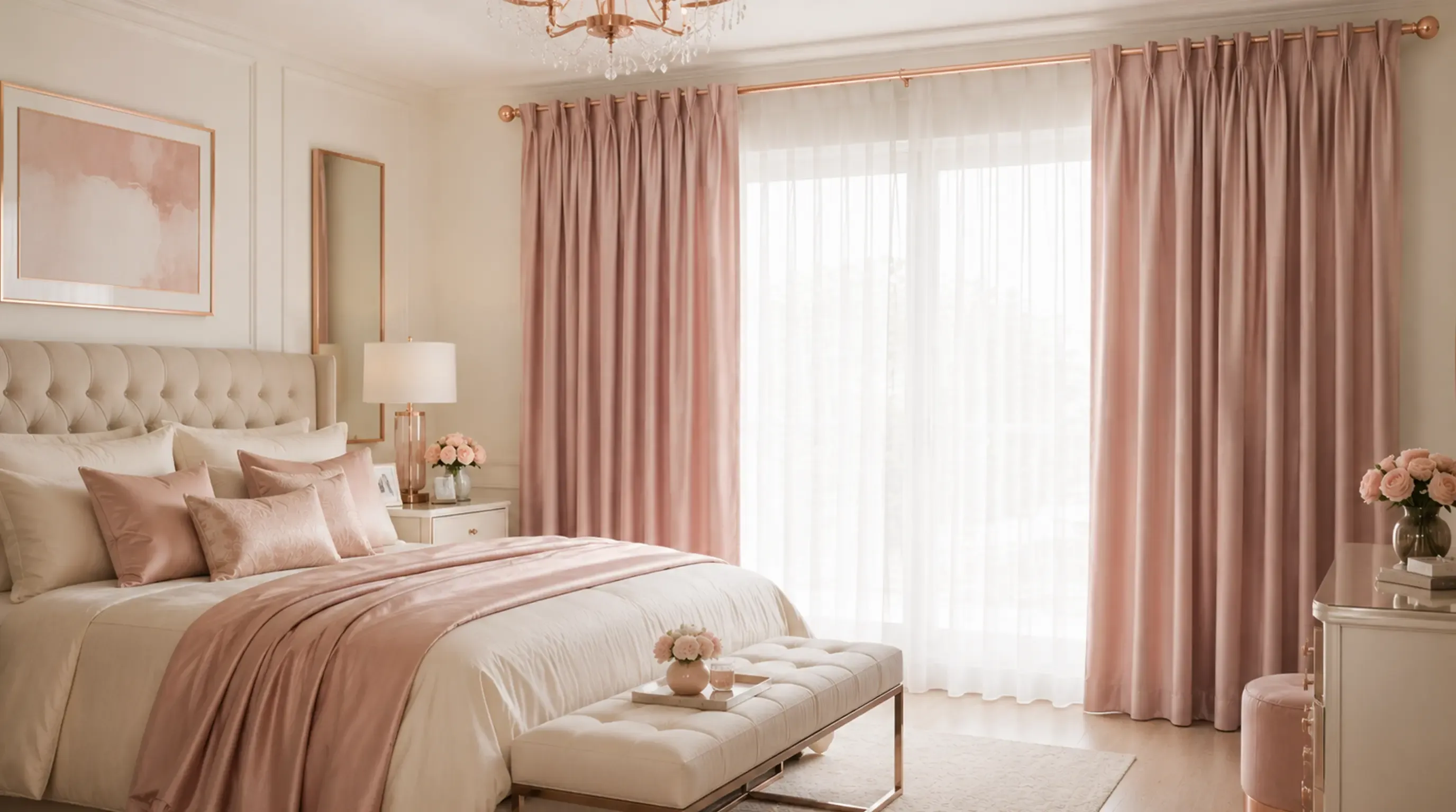Bedroom window treatment installation