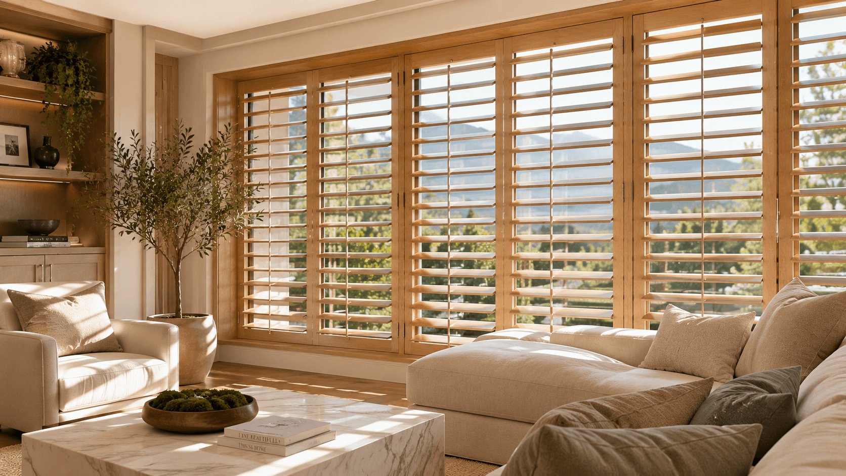 Custom shutters in a home